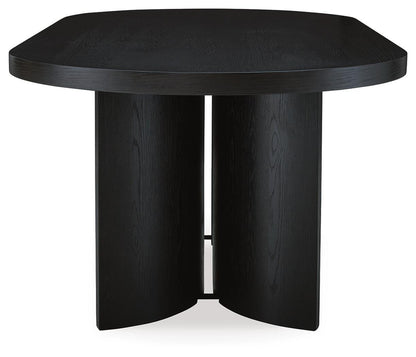 Rowanbeck Dining Table - D821-25 - product view or room setting; only dining table included (supplier image 4)