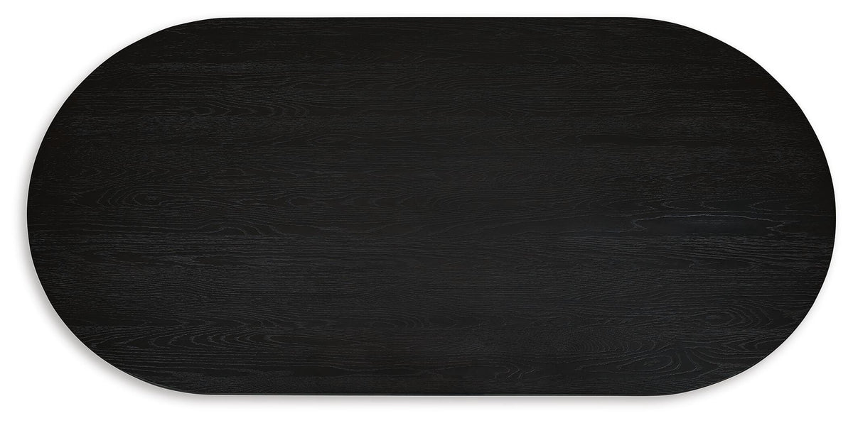 Rowanbeck Dining Table - D821-25 - product view or room setting; only dining table included (supplier image 5)