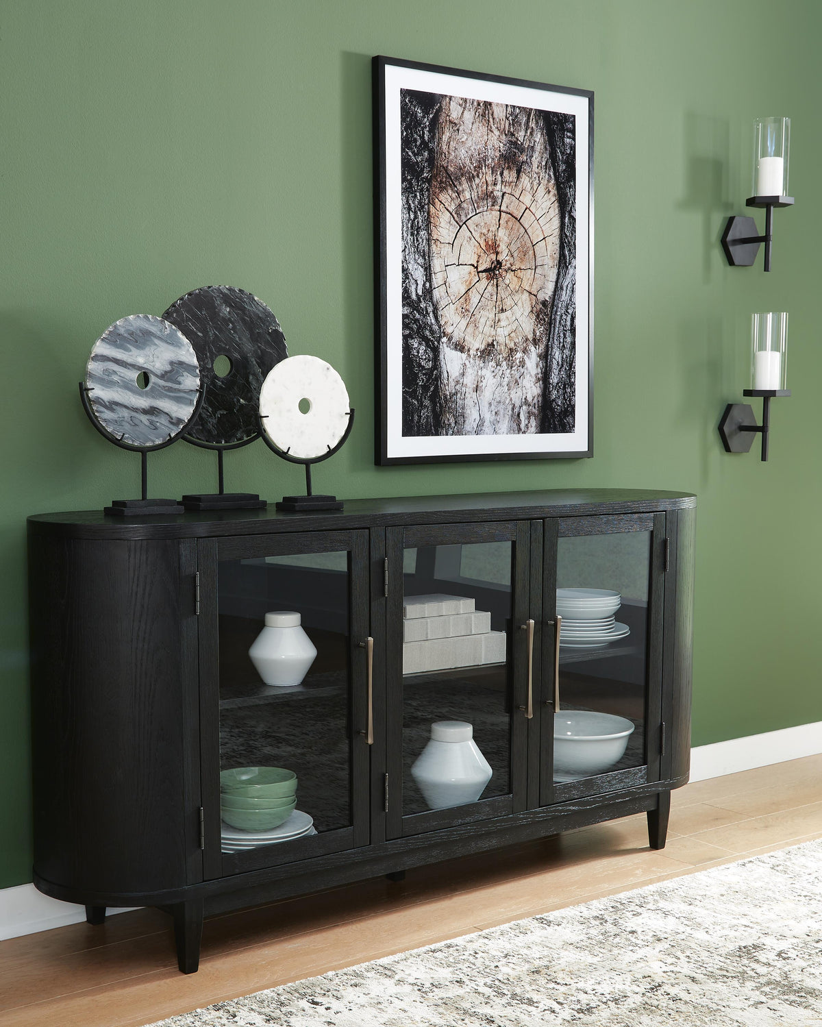 Rowanbeck Dining Server - D821-60 - product view or room setting; only dining room storage included (supplier image 2)