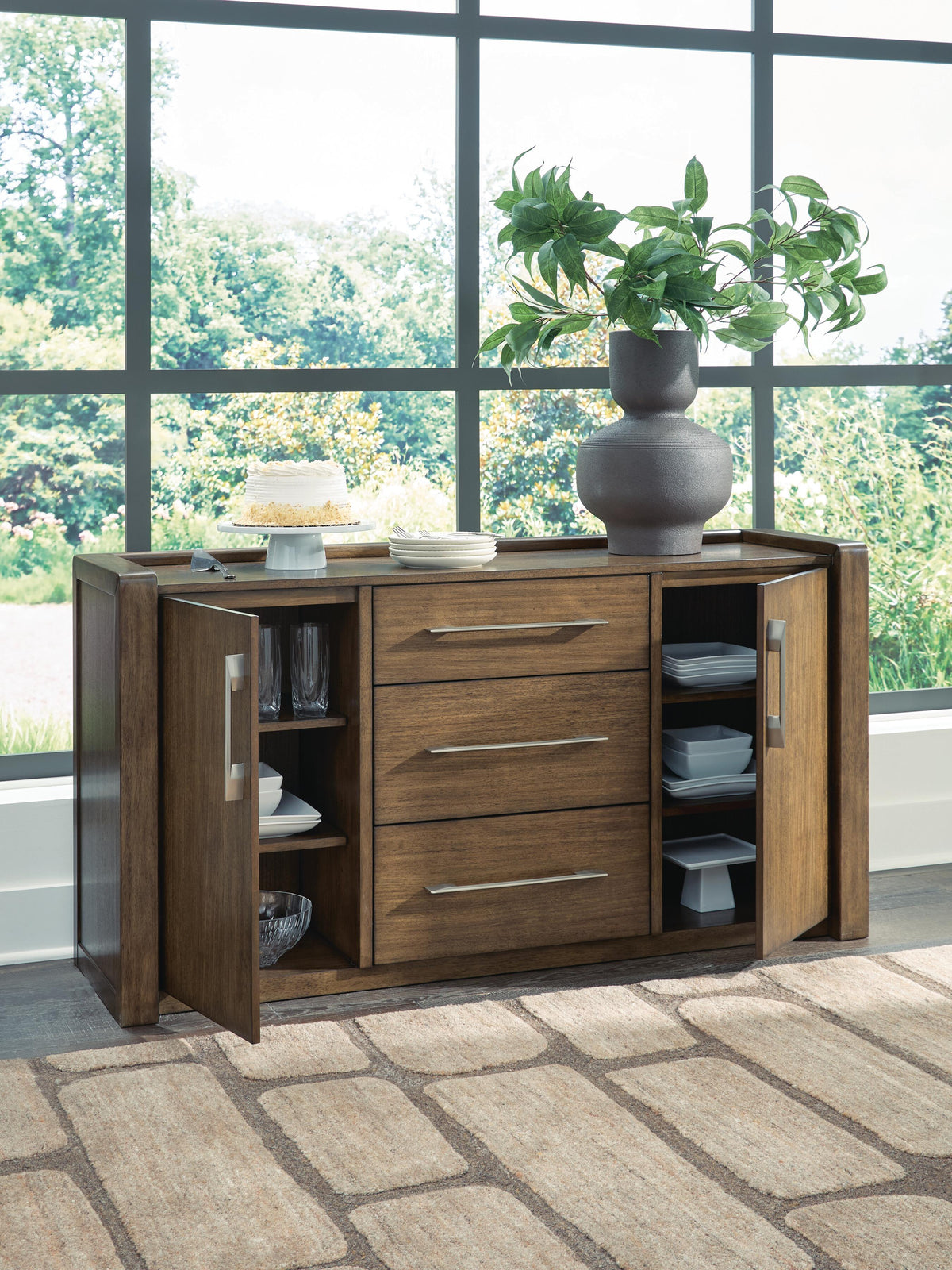 Marxmore Dining Server - D863-60 - product view or room setting; only dining room storage included (supplier image 5)