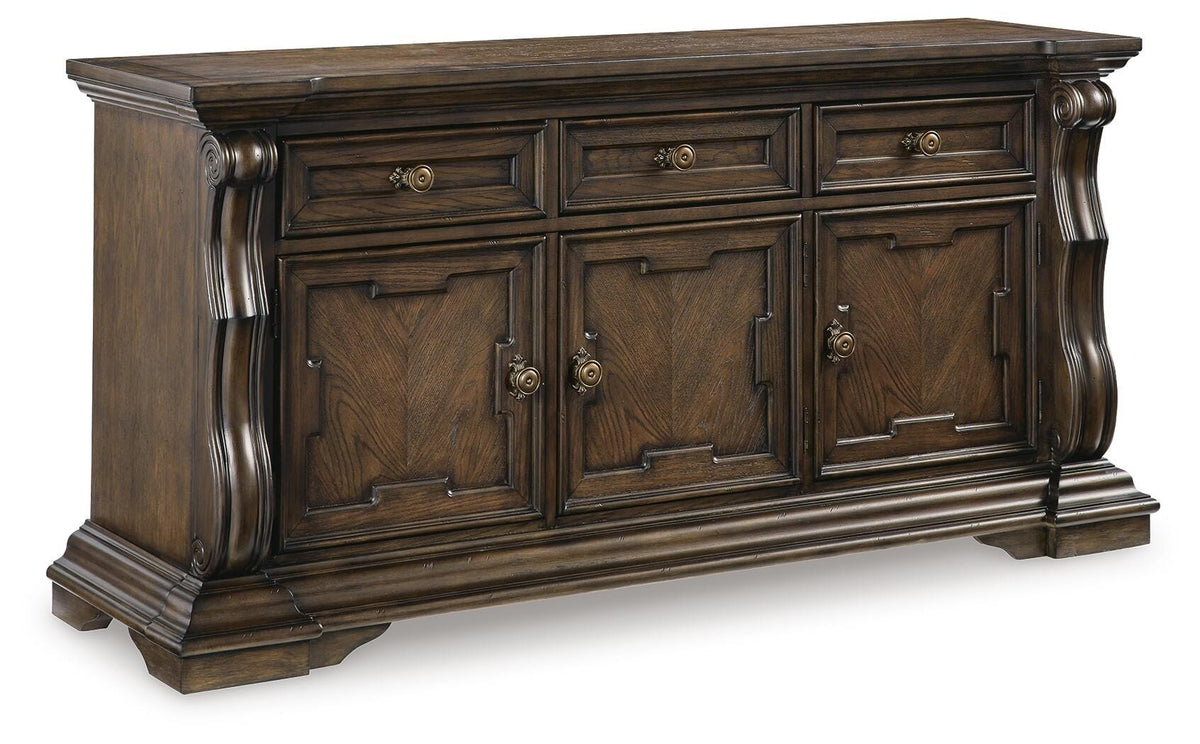 Maylee Dining Buffet - D947-80 - product view or room setting; only dining room storage included (supplier image 1)
