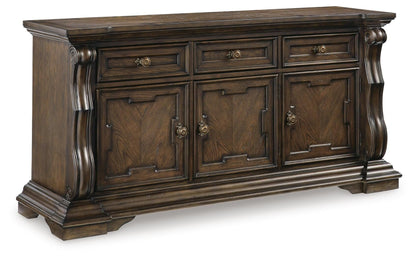 Maylee Dining Buffet - D947-80 - product view or room setting; only dining room storage included (supplier image 1)