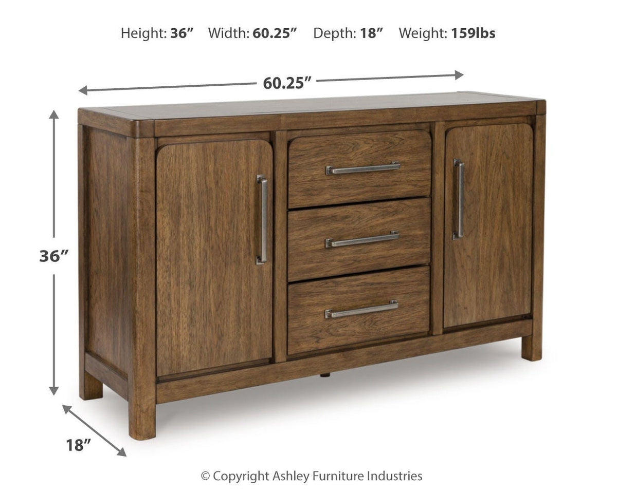 Cabalynn Dining Server - D974-60 - approximate manufacturer dimensions (supplier image 11)