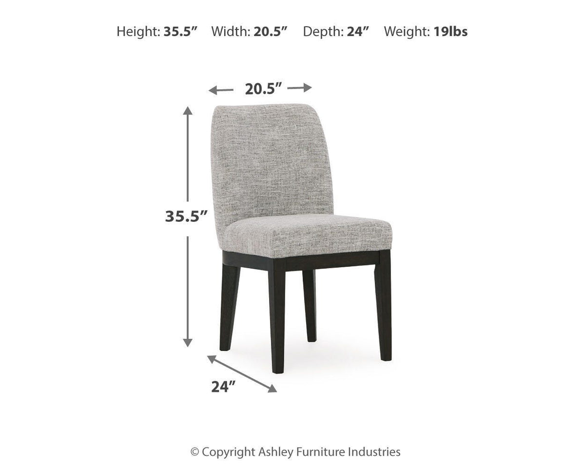 Burkhaus Dining Chairs (Set of 2) - D984-01X2 - approximate manufacturer dimensions (supplier image 15)