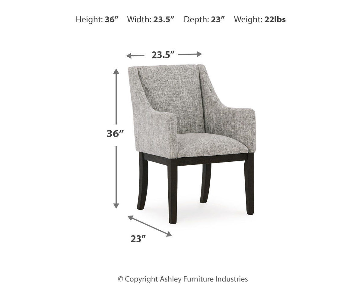 Burkhaus Dining Chairs (Set of 2) - D984-01AX2 - approximate manufacturer dimensions (supplier image 7)