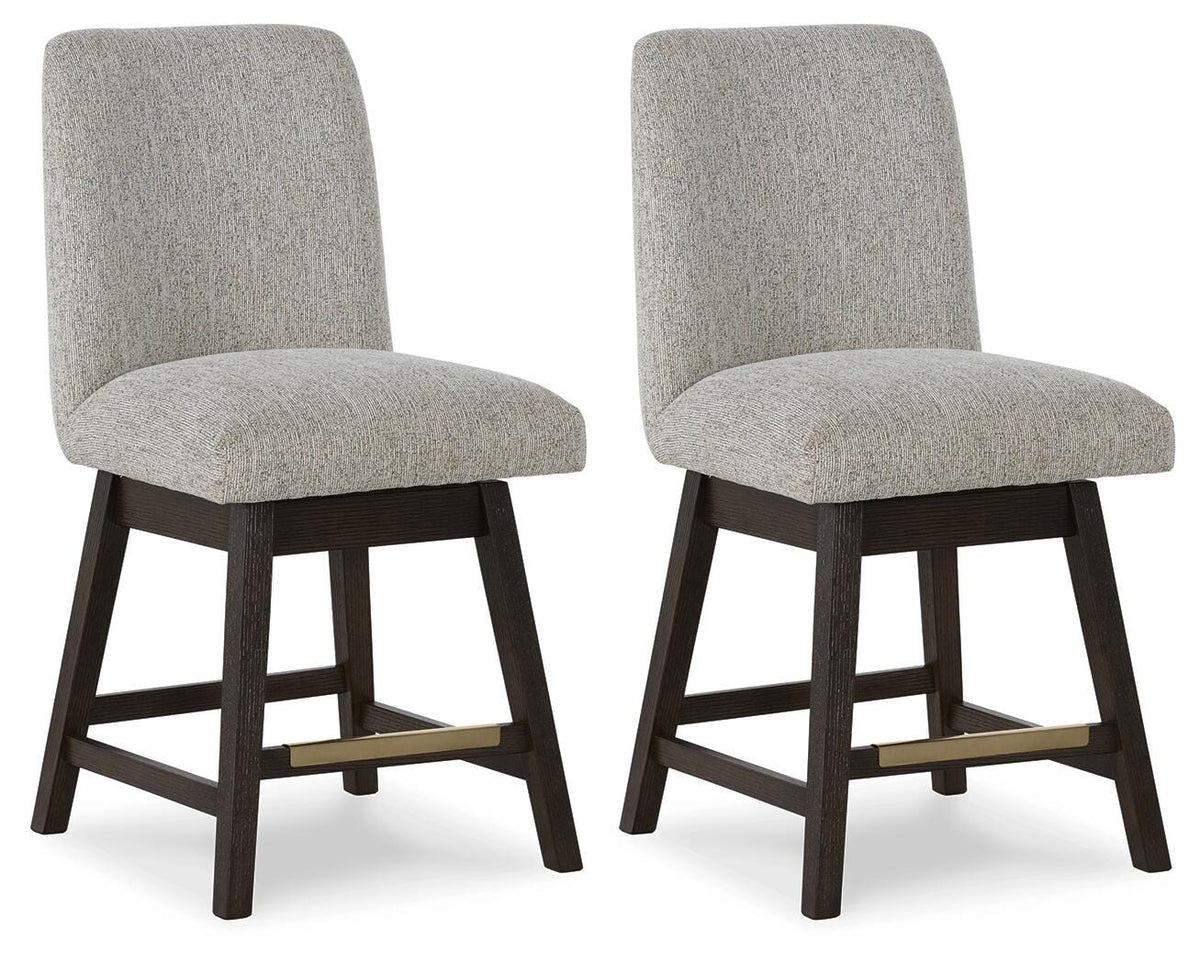 Burkhaus Bar Stools (Set of 2) - D984-124X2 - product view or room setting; set of 2; individual included-item views (supplier image 2)