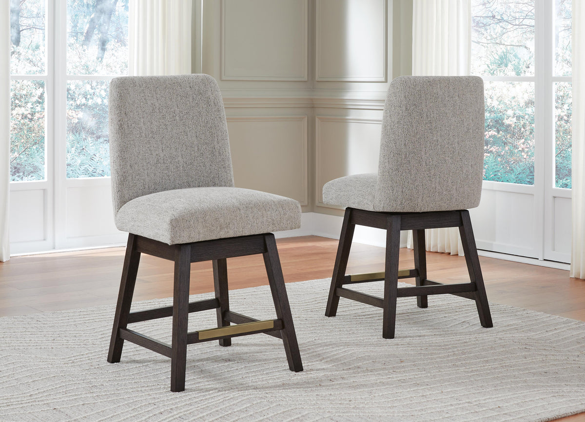 Burkhaus Bar Stools (Set of 2) - D984-124X2 - product view or room setting; set of 2; individual included-item views (supplier image 1)