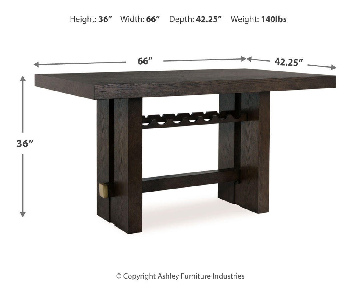 Burkhaus Counter Height Dining Table - D984-32 - approximate manufacturer dimensions (supplier image 8)