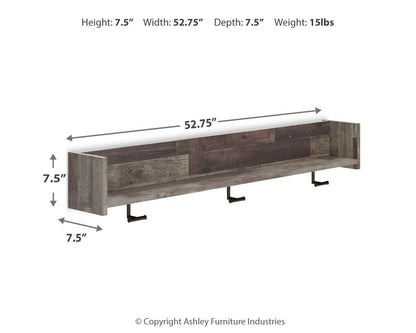 Neilsville Wall Mounted Coat Rack with Shelf - EA2120-151 - approximate manufacturer dimensions (supplier image 10)