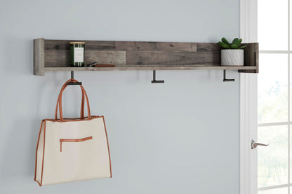 Neilsville Wall Mounted Coat Rack with Shelf - EA2120-151 - product view or room setting; only coat rack included (supplier image 4)