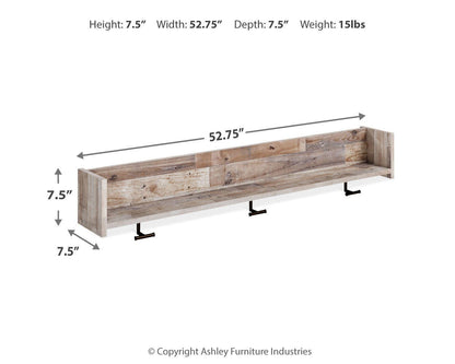 Neilsville Wall Mounted Coat Rack with Shelf - EA2320-151 - approximate manufacturer dimensions (supplier image 2)