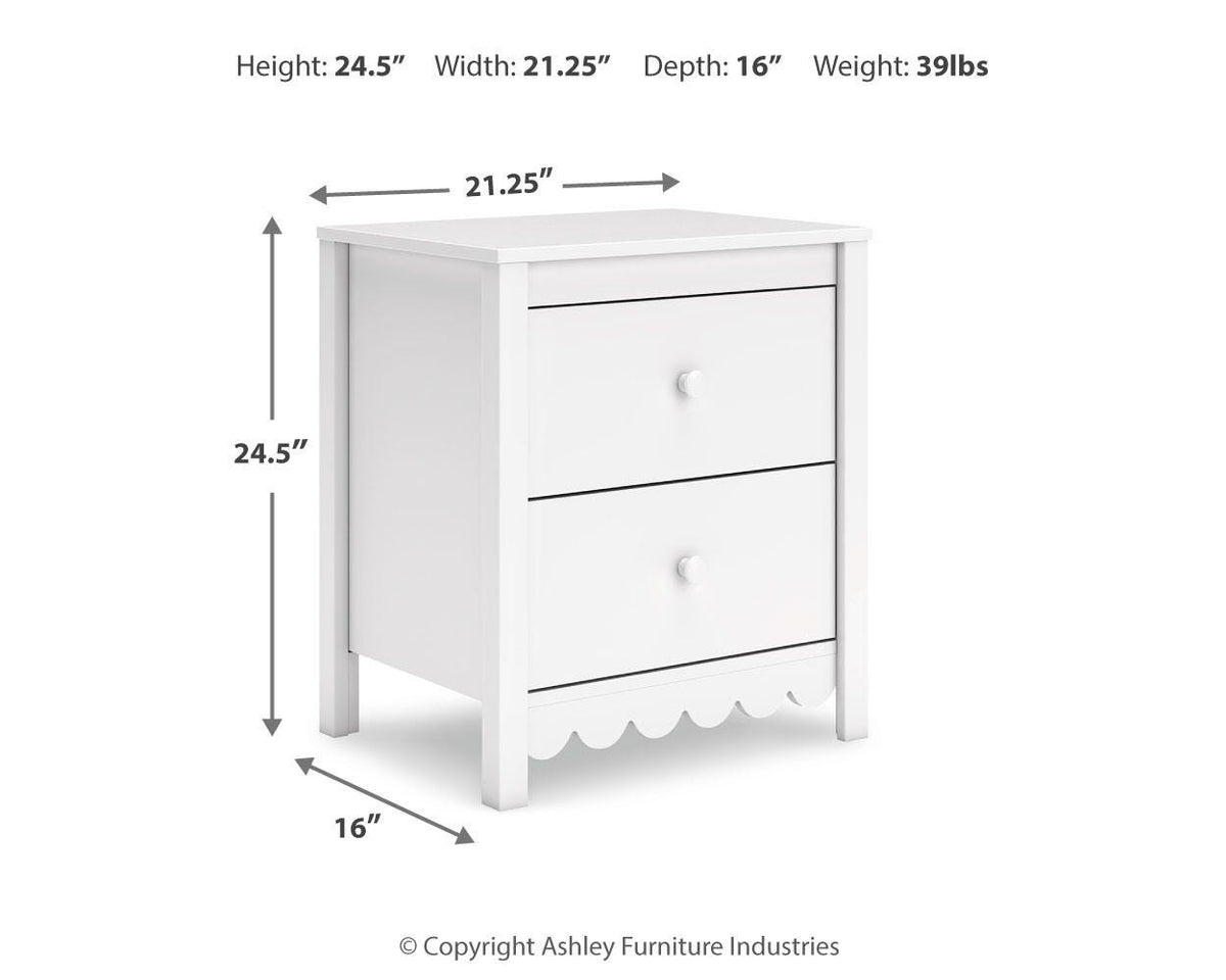 Hallityn Nightstand - EB1810-292 - approximate manufacturer dimensions (supplier image 4)