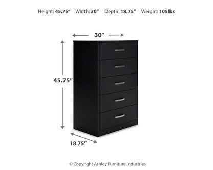 Finch Chest of Drawers - EB3392-245 - approximate manufacturer dimensions (supplier image 11)