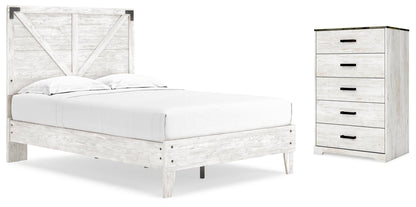 Shawburn Full Panel Bed with Chest - EB4121B4 - product view or room setting; complete kit and included component views (supplier image 1)