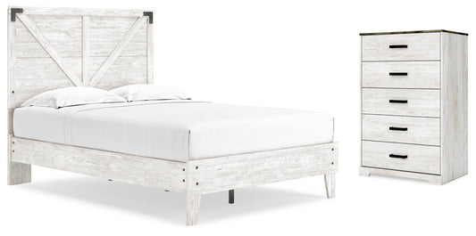 Shawburn Full Panel Bed with Chest - EB4121B4 - product view or room setting; complete kit and included component views (supplier image 1)