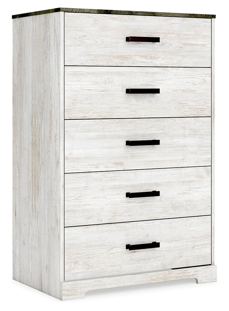 Shawburn Full Panel Bed with Chest - EB4121B4 - product view or room setting; complete kit and included component views (supplier image 9)