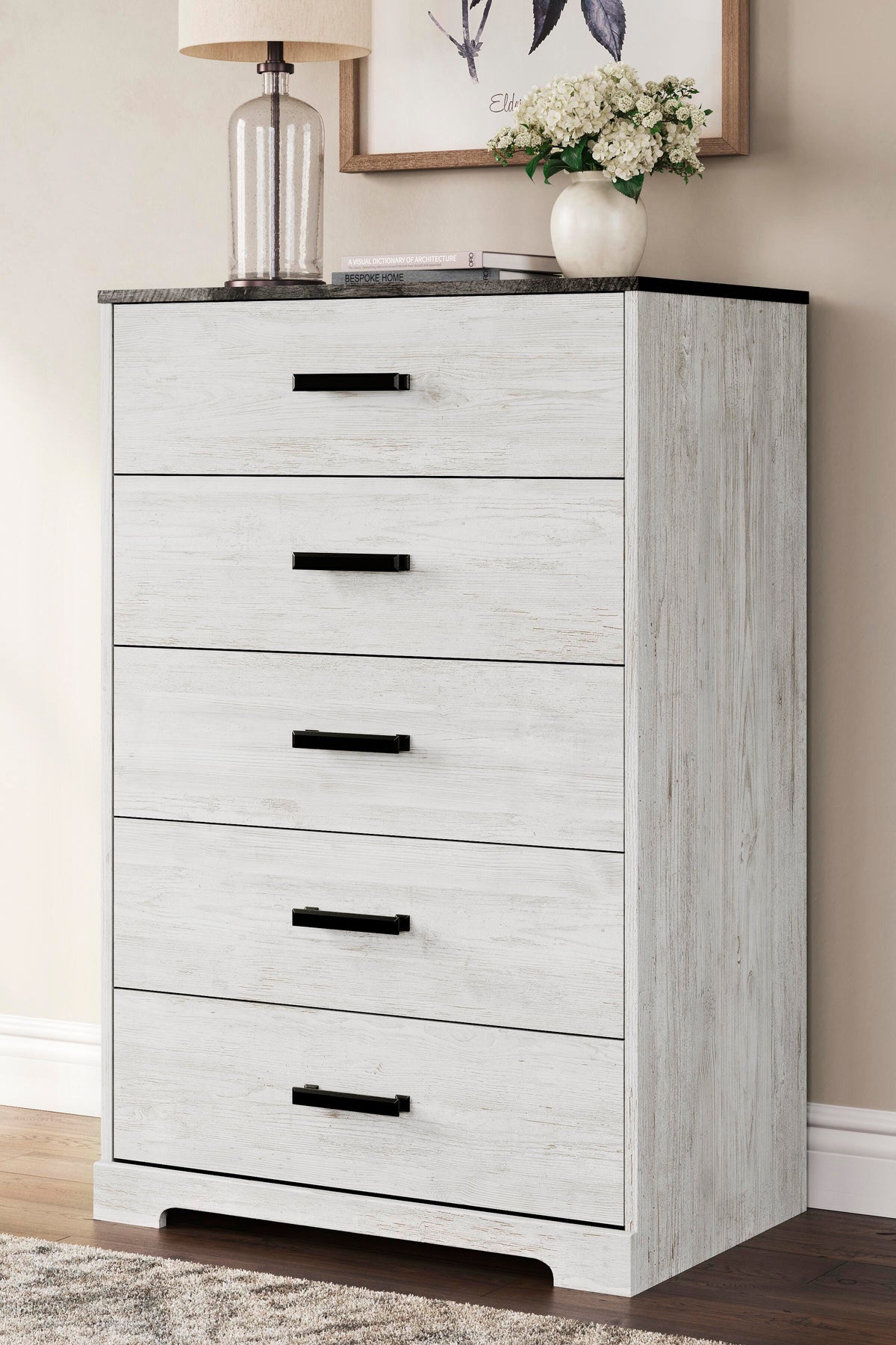 Shawburn Full Panel Bed with Chest - EB4121B4 - product view or room setting; complete kit and included component views (supplier image 16)