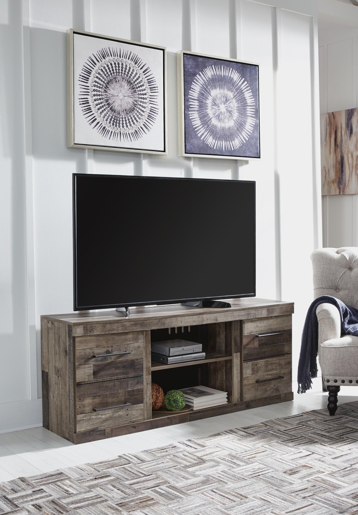 Derekson 60" TV Stand - EW0200-268 - product view or room setting; only tv stand included (supplier image 2)