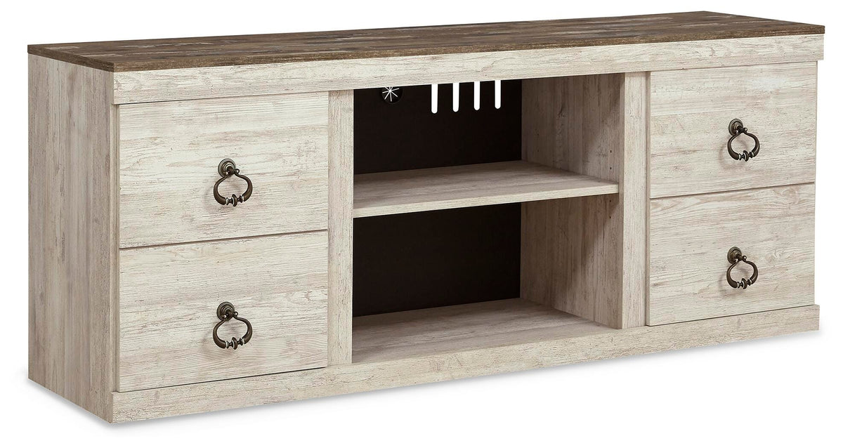 Willowton 60" TV Stand - EW0267-268 - product view or room setting; only tv stand included (supplier image 1)