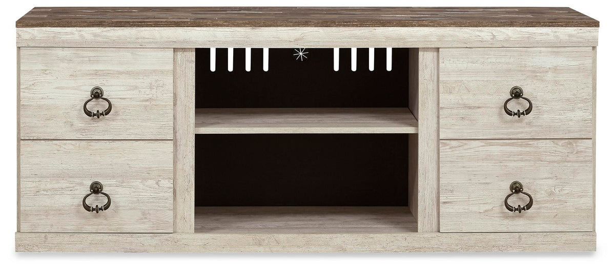 Willowton 60" TV Stand - EW0267-268 - product view or room setting; only tv stand included (supplier image 4)