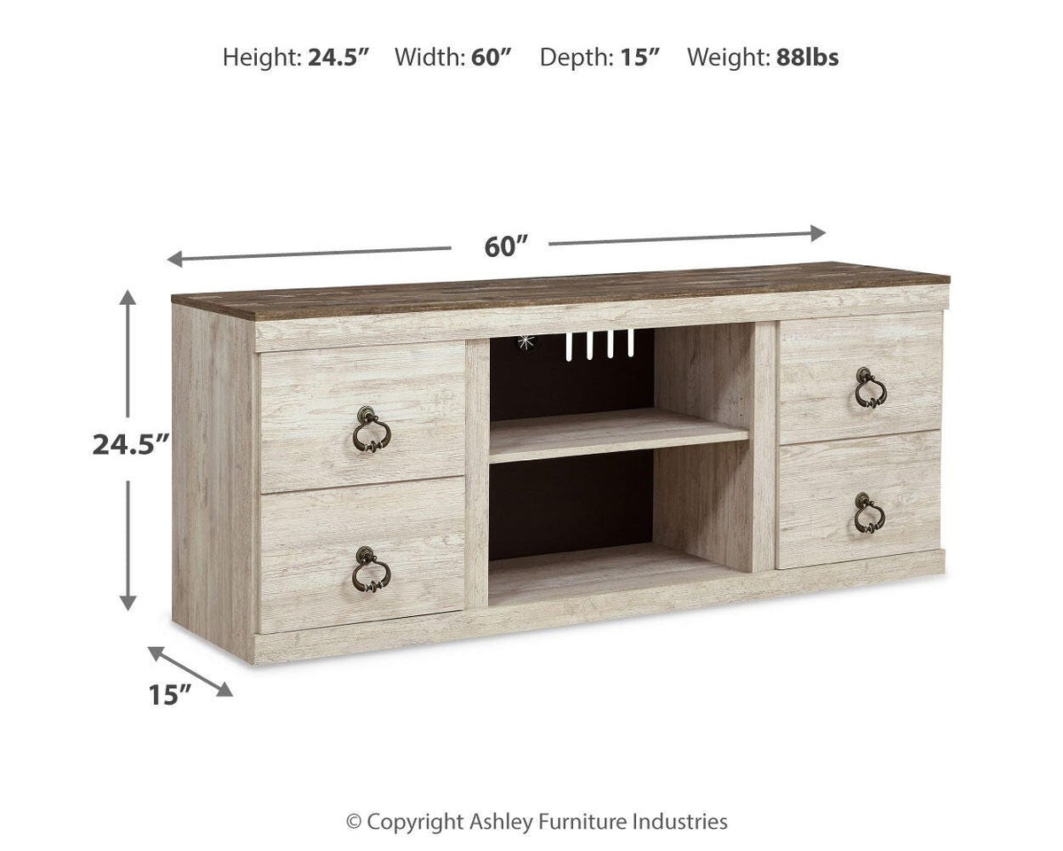Willowton 60" TV Stand - EW0267-268 - approximate manufacturer dimensions (supplier image 8)