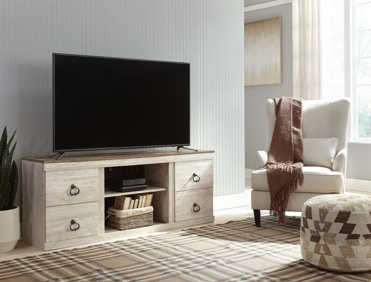 Willowton 60" TV Stand - EW0267-268 - product view or room setting; only tv stand included (supplier image 2)