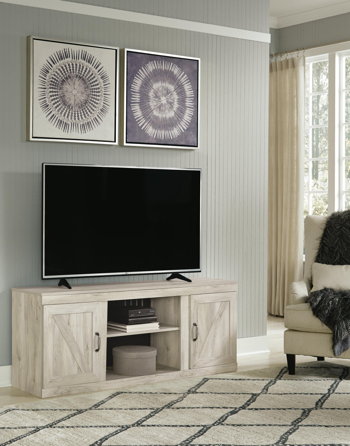 Bellaby 60" TV Stand - EW0331-268 - product view or room setting; only tv stand included (supplier image 2)