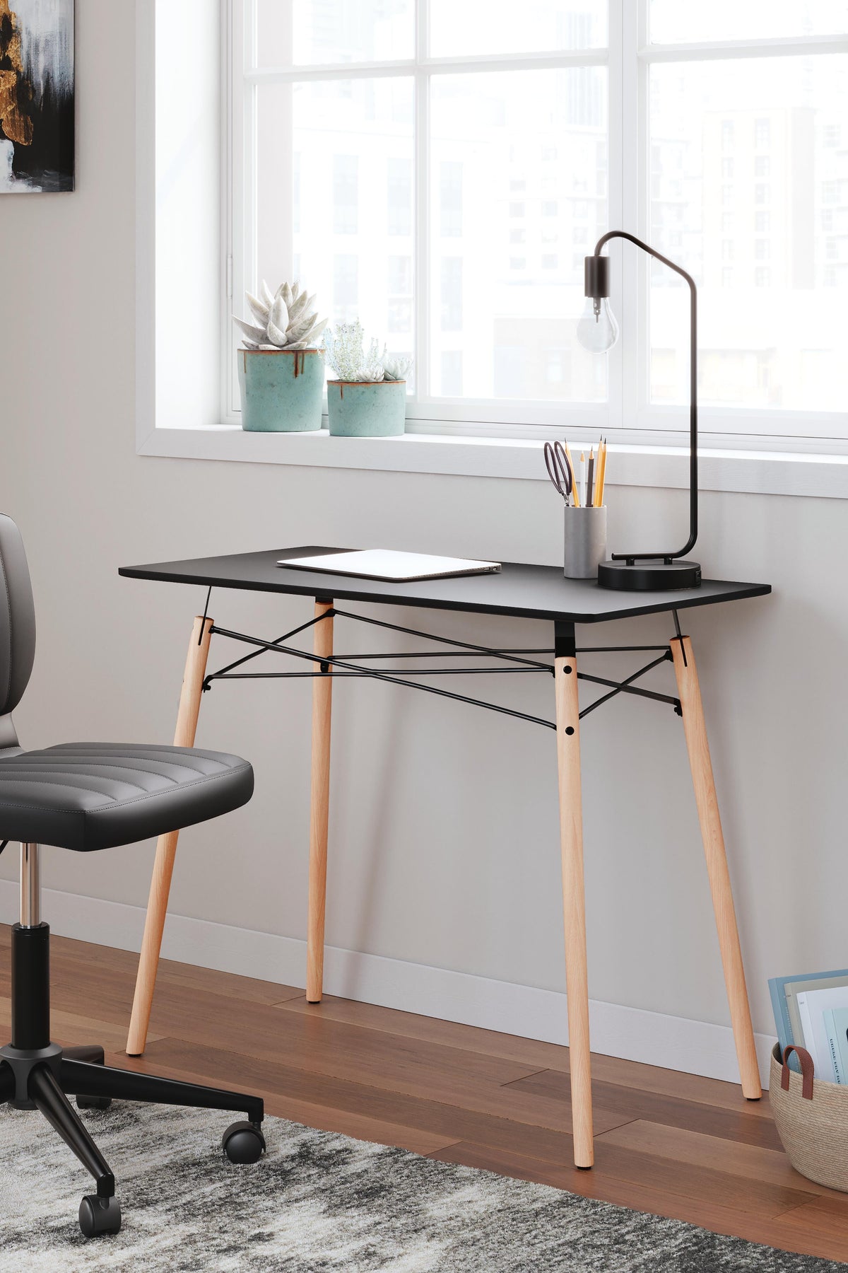 Jaspeni Home Office Desk - H020-10 - product view or room setting; only desk included (supplier image 12)