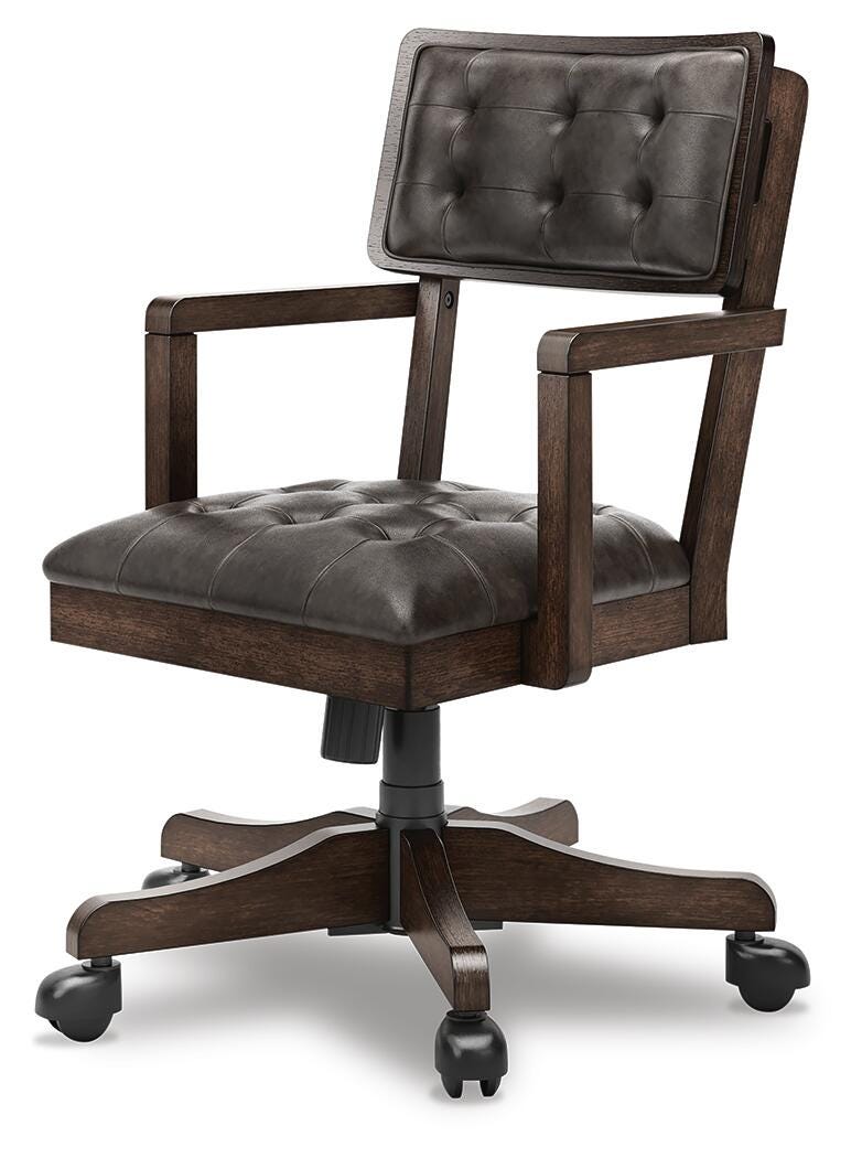 Breckington Home Office Desk Chair - H556-01A - product view or room setting; only desk chair included (supplier image 4)