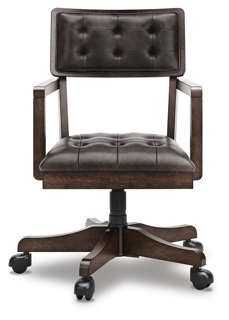 Breckington Home Office Desk Chair - H556-01A - product view or room setting; only desk chair included (supplier image 3)