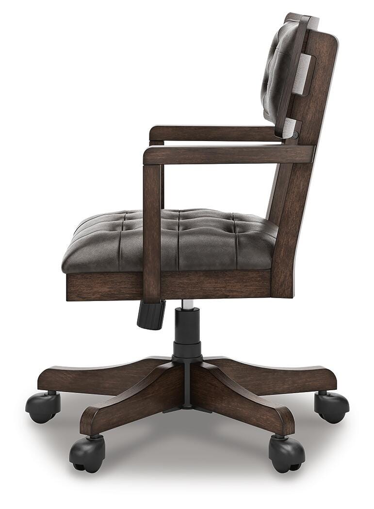 Breckington Home Office Desk Chair - H556-01A - product view or room setting; only desk chair included (supplier image 7)
