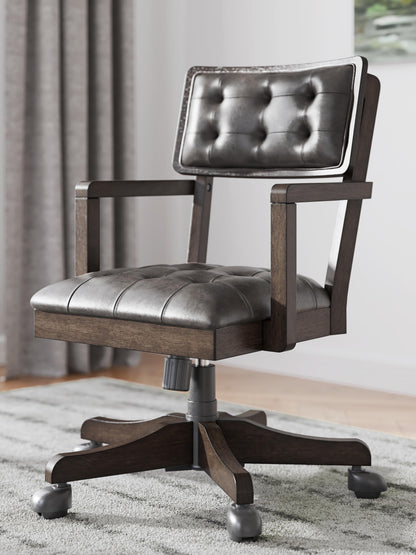 Breckington Home Office Desk Chair - H556-01A - product view or room setting; only desk chair included (supplier image 2)