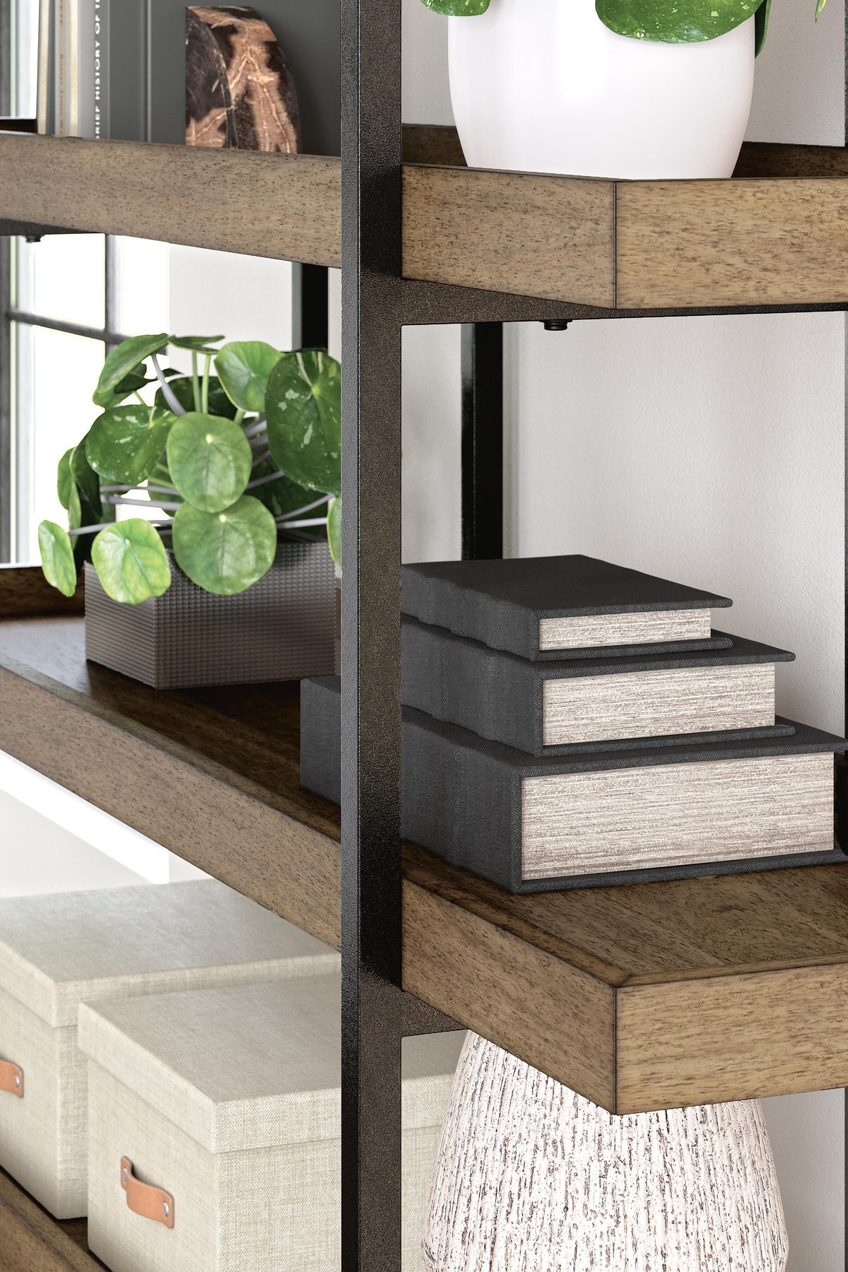 Montia 76" Bookcase - H632-70 - finish or detail (supplier image 9)
