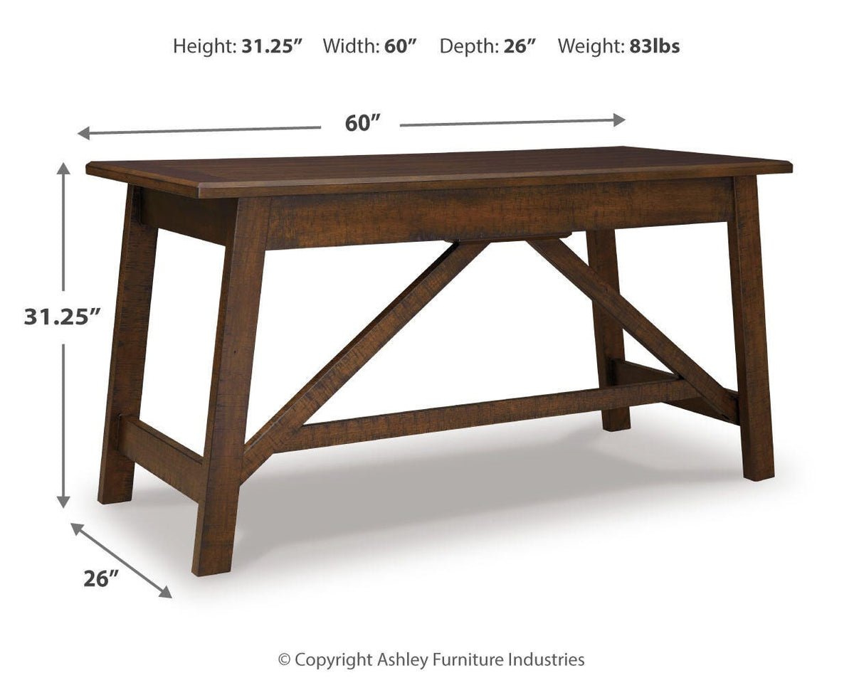 Baldridge Home Office Desk - H675-44 - approximate manufacturer dimensions (supplier image 4)