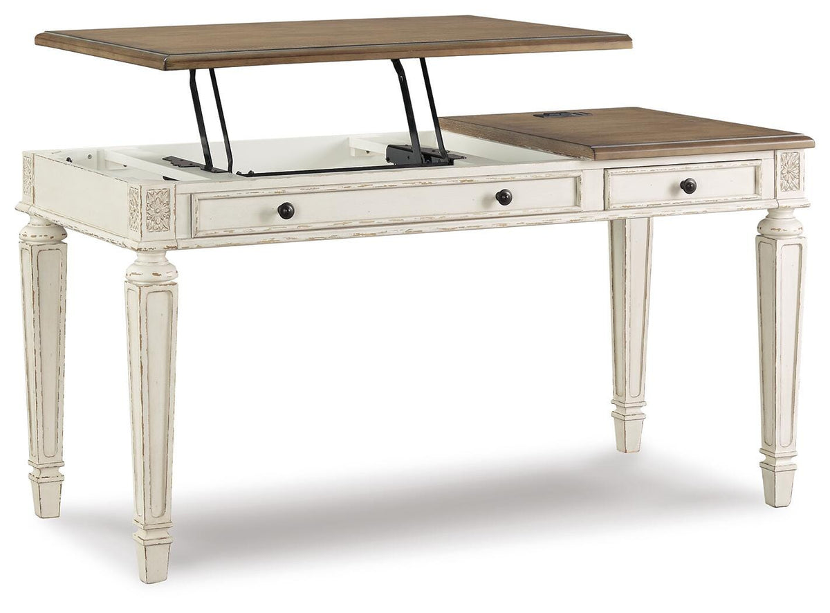 Realyn Home Office Lift Top Desk - H743-134 - product view or room setting; only desk included (supplier image 3)