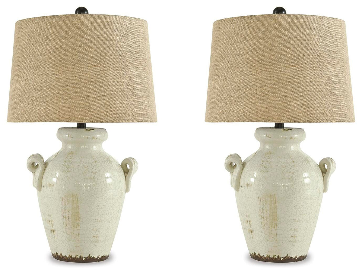 Emelda Table Lamps (Set of 2) - L100664X2 - product view or room setting; set of 2; individual included-item views (supplier image 2)