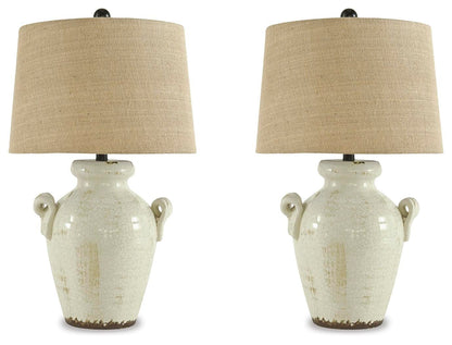 Emelda Table Lamps (Set of 2) - L100664X2 - product view or room setting; set of 2; individual included-item views (supplier image 2)
