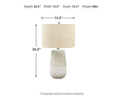 Shavon Table Lamps (Set of 2) - L100724X2 - approximate manufacturer dimensions (supplier image 4)