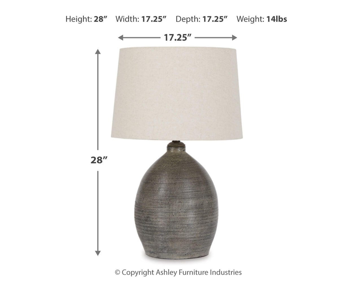 Joyelle Table Lamp - L100744 - approximate manufacturer dimensions (supplier image 4)