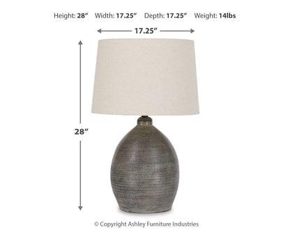 Joyelle Table Lamps (Set of 2) - L100744X2 - approximate manufacturer dimensions (supplier image 6)