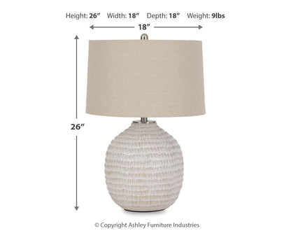 Jamon Table Lamps (Set of 2) - L100764X2 - approximate manufacturer dimensions (supplier image 6)
