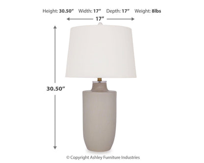 Cylener Table Lamps (Set of 2) - L100794X2 - approximate manufacturer dimensions (supplier image 8)