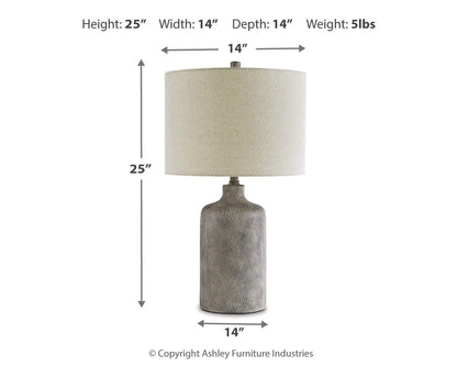 Linus Table Lamp - L117964 - approximate manufacturer dimensions (supplier image 3)
