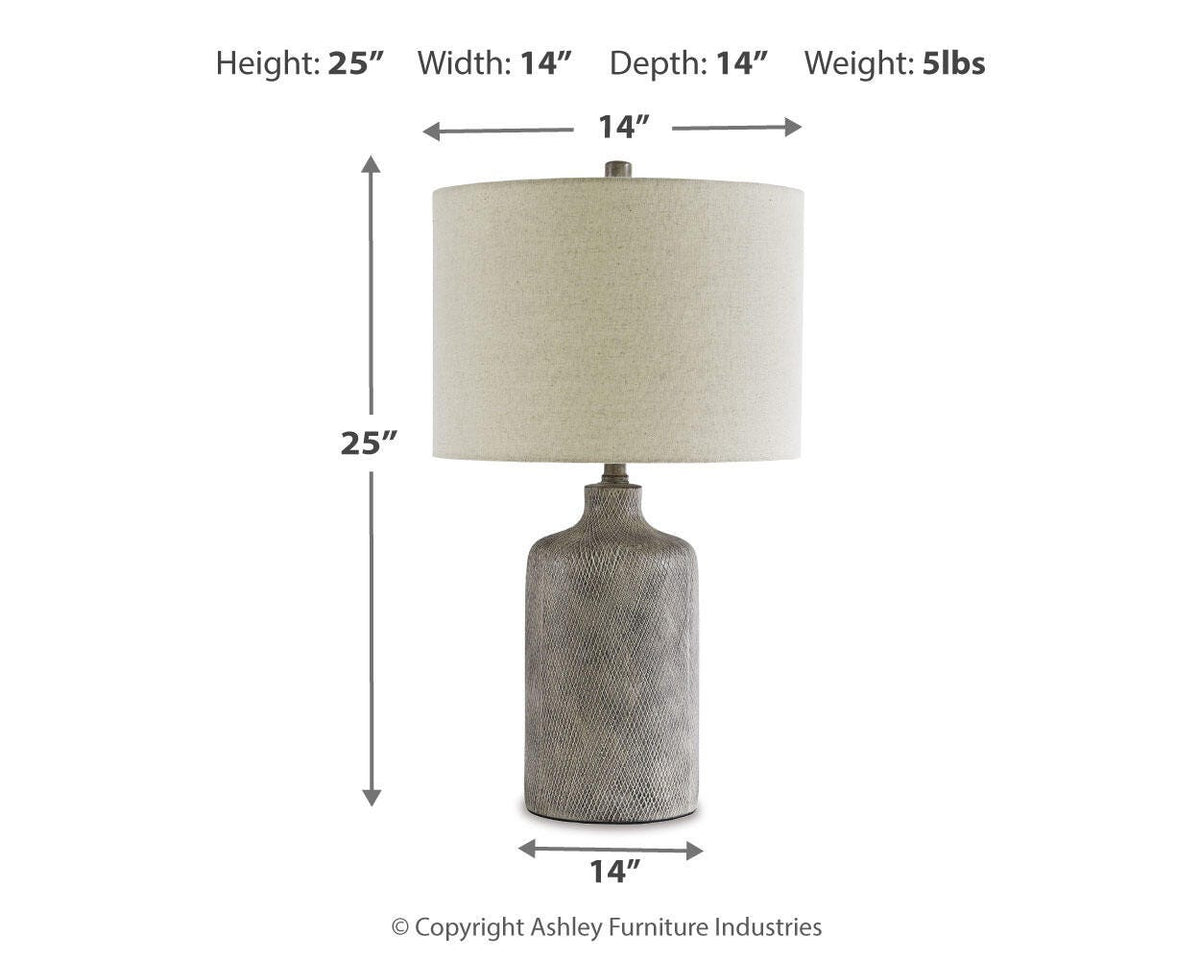 Linus Table Lamps (Set of 2) - L117964X2 - approximate manufacturer dimensions (supplier image 3)