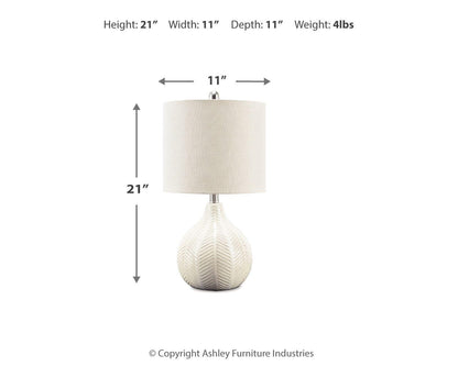 Rainermen Table Lamps (Set of 2) - L180024X2 - approximate manufacturer dimensions (supplier image 7)