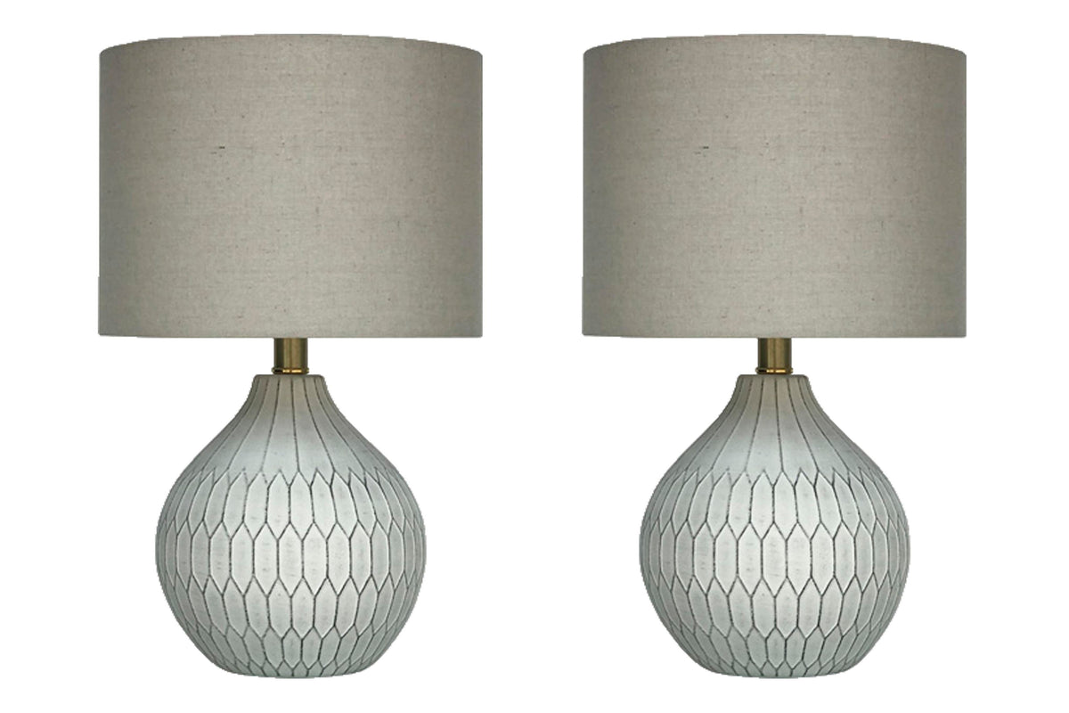 Wardmont Table Lamps (Set of 2) - L180094X2 - product view or room setting; set of 2; individual included-item views (supplier image 2)