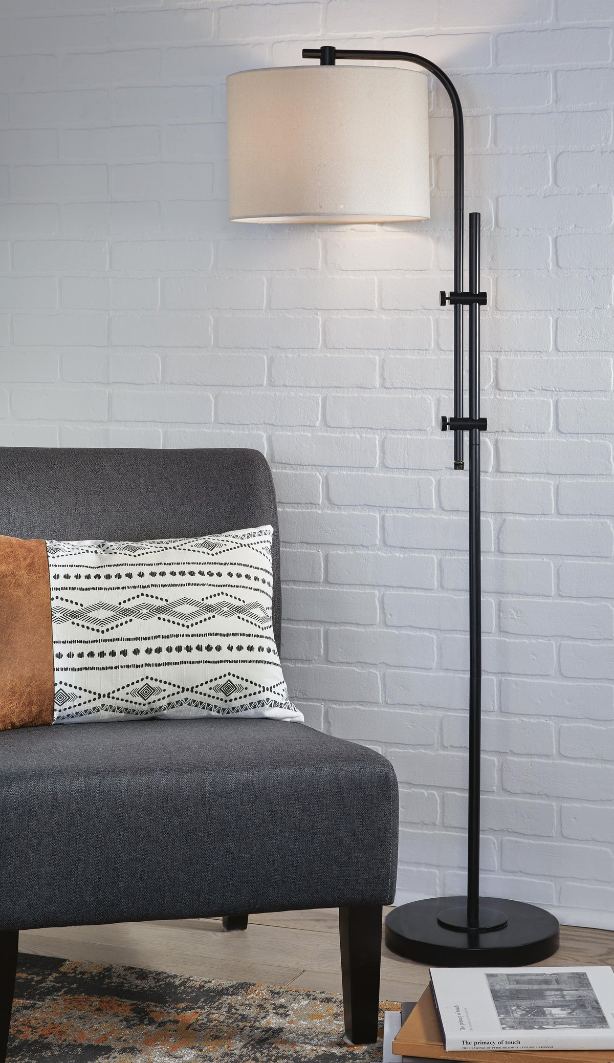 Baronvale Floor Lamp - L206041 - product view or room setting; only floor lamp included (supplier image 2)
