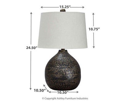 Maire Table Lamps (Set of 2) - L207294X2 - approximate manufacturer dimensions (supplier image 3)