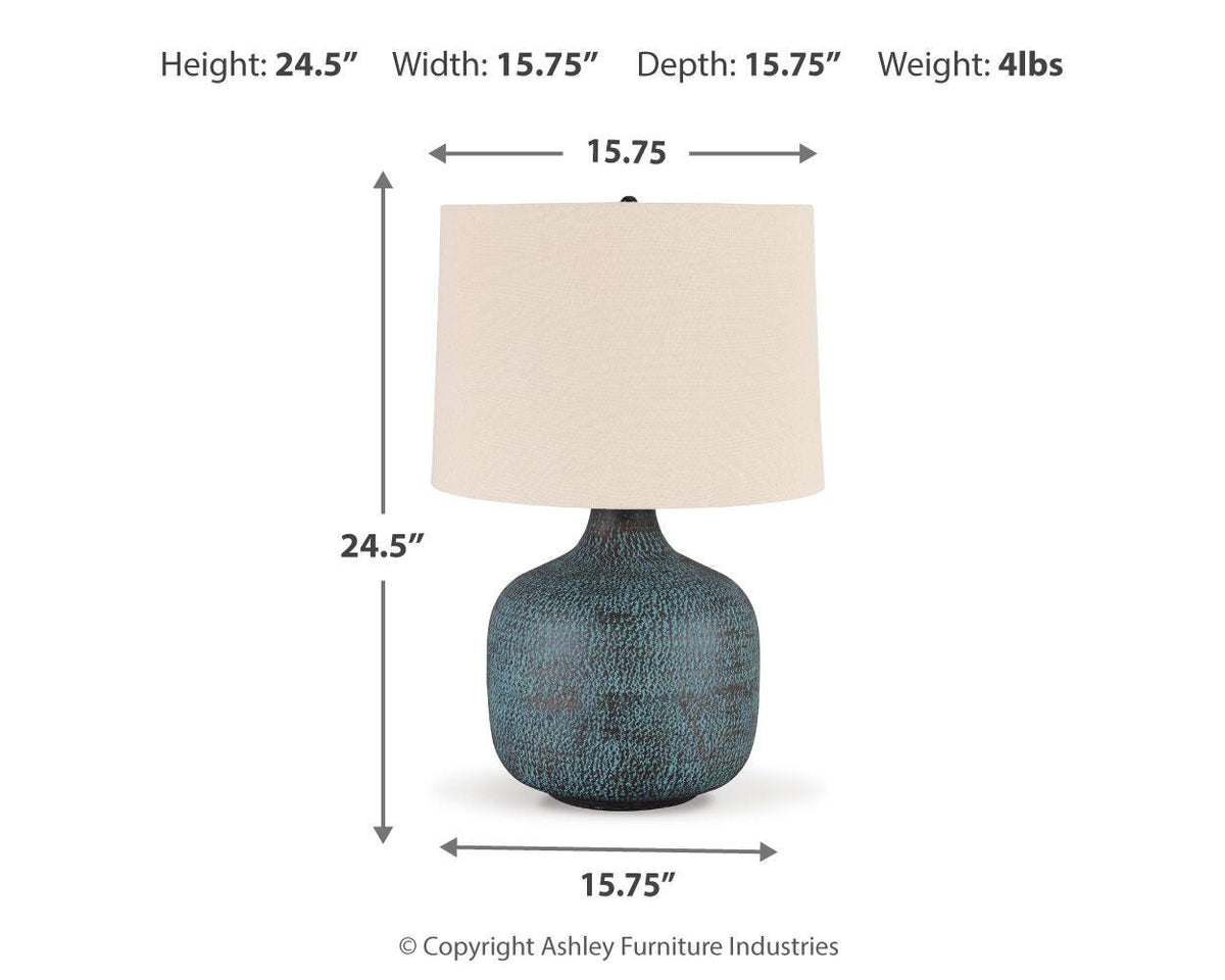 Malthace Table Lamps (Set of 2) - L207304X2 - approximate manufacturer dimensions (supplier image 4)