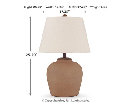 Scantor Table Lamps (Set of 2) - L207464X2 - approximate manufacturer dimensions (supplier image 8)